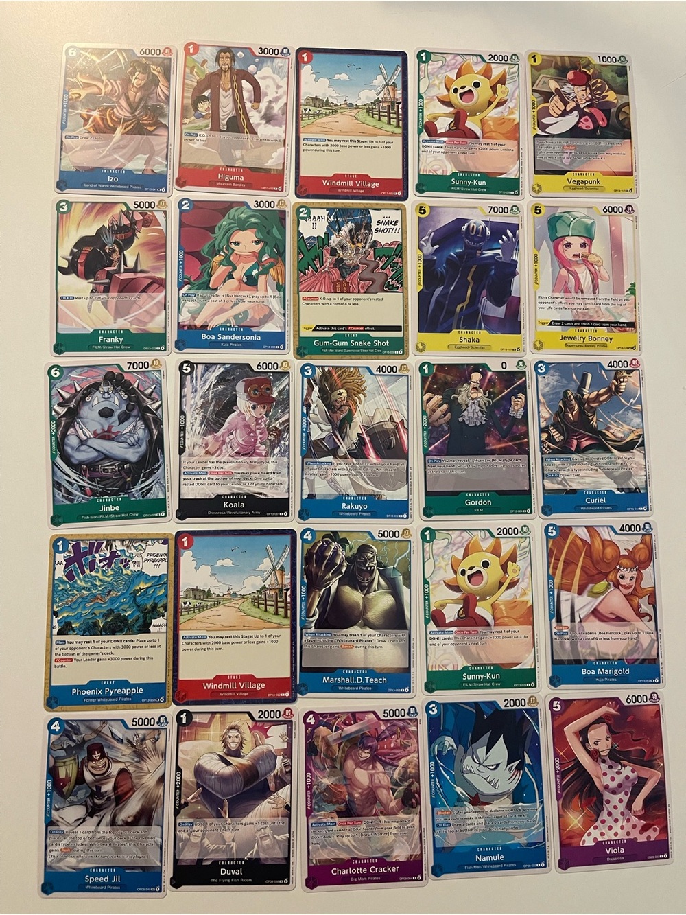 One Piece Card Game – Bulk Card Lot (25 Cards) English #007